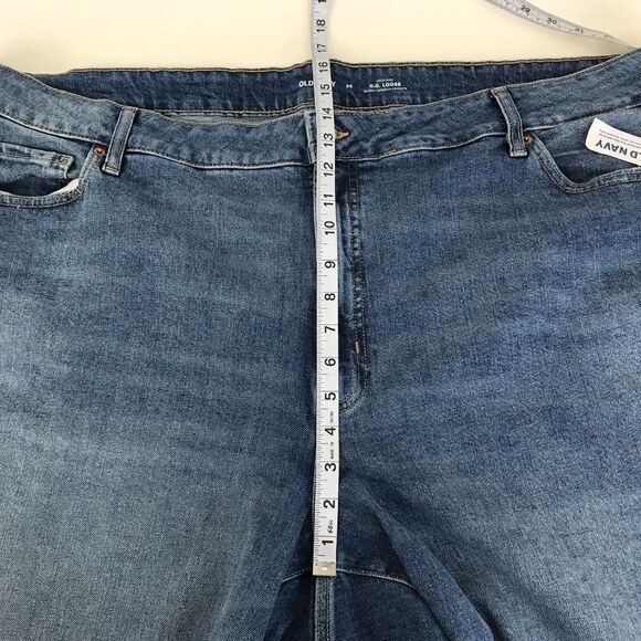 Old Navy High Rise O.G. Loose Jeans Women’s Plus Size 26 Raw Hem Stretch - Picture 9 of 15